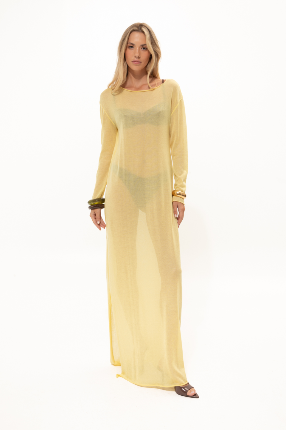 Chamomile Yellow Two-Layered Dress | Vassia Kostara